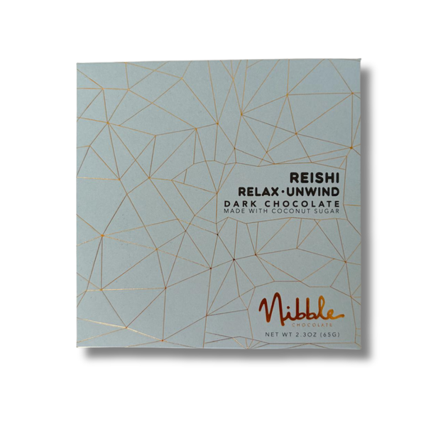 Reishi Mushroom Dark Chocolate Bar | Nibble Chocolate