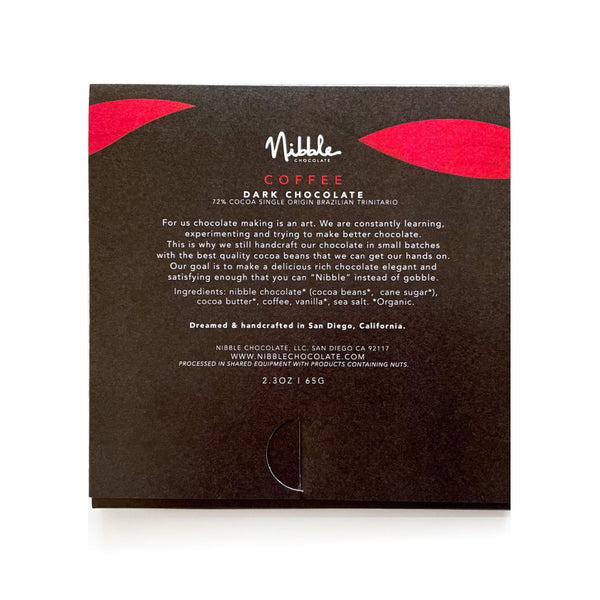 Coffee Chocolate | 72% Cocoa | Nibble Chocolate